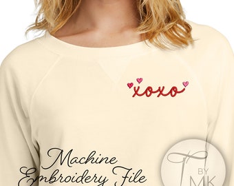 Wzór do haftu XOXO uściski i pocałunki walentynkowe hafty