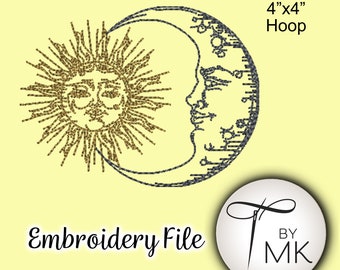 Wzór do haftu - Słońce i Księżyc - 4x4