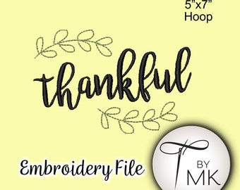Embroidery Pattern - Thankful