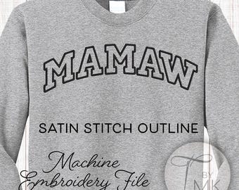 Wzór haftu Mamaw Satin Stitch Kontur