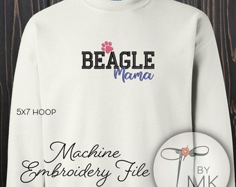 Embroidery Pattern Beagle Mama for 5x7 Hoop
