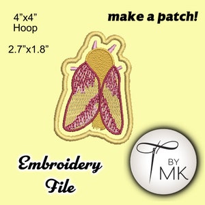 Embroidery Pattern - Rosy Maple Moth patch