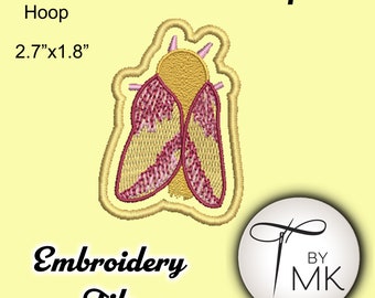Embroidery Pattern - Rosy Maple Moth patch