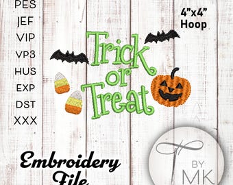 Embroidery Pattern Halloween Trick or Treat