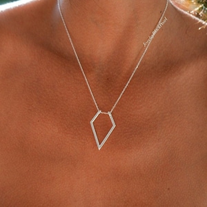 Silver Geometric Ring Holder Necklace, Wedding Ring Holder Pendant, Gold Custom Engagement Ring Keeper Necklace, Anniversary Gift Doctors