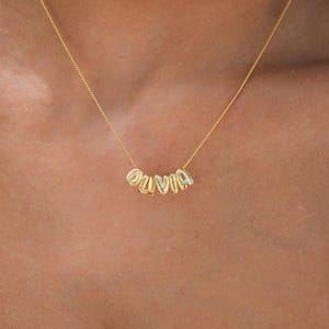 14k Solid Gold 3d Bubble Letter Necklace, Custom Balloon Necklace, Small 3d Letter Necklace, Personalized Name Plate, Dainty Name Necklace image 10