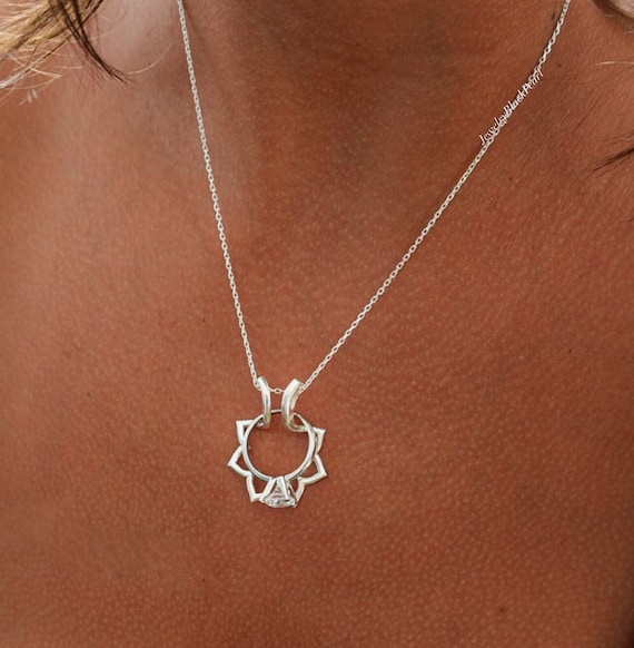 Silver Wedding Ring Holder Necklace, Custom Ring Holder Necklace, Sunflower Ring Keeper Necklace, Necklace Ring Holder for doctors nurses