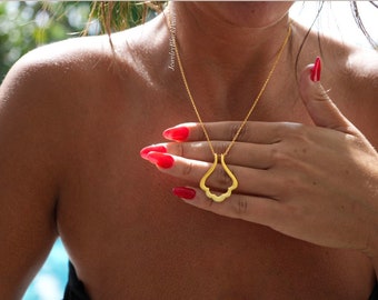 14k Gold Ring Holder Necklace, Sterling Silver Wedding Ring Keeper Pendant  Engagement Ring Holder Pendant, Nurse gift