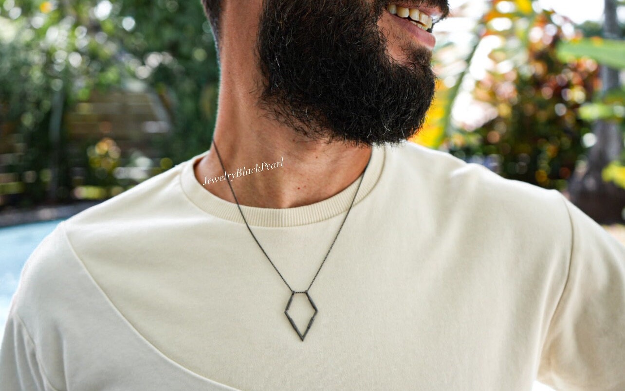 For Surgeons Ring Holder Necklace Mens, Geometric Engagement Ring