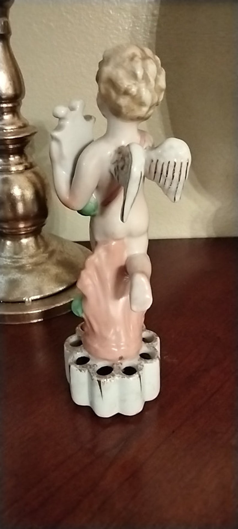 Antique Cherub Figurine Repurposed Hand Painted Porcelain Etsy