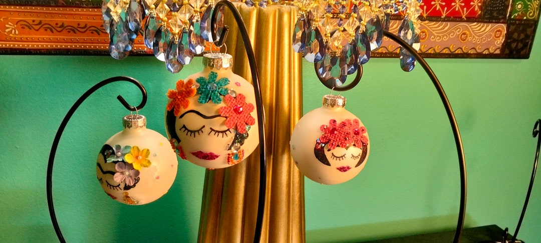 Frida Kahlo Christmas Ornaments Set Hand Painted Decoration - Etsy