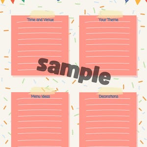 Birthday Party Planner | Printable Party Planner | Party Planner | Birthday Party Template | Planner for Parties