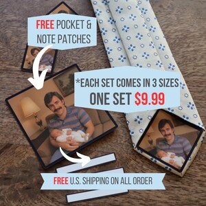 Custom Photo Patch for ties, Christmas gift, tie patch, grandpa gift, wedding gift, father of the bride, fathers day gift, anniversary gift