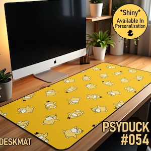 Psyduck Desk Mat: Hand-Drawn TCG Gamer Mousepad