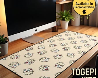 Togepi Desk Mat: Hand-Drawn TCG Gamer Mousepad