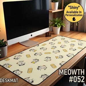 Meowth Desk Mat TCG Playmat Desk Mat Mousepad Trading Card Game Gift Gamer Mat