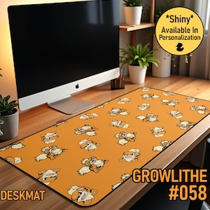 Growlithe Desk Mat TCG Playmat Desk Mat Mousepad Trading Card Game Gift Gamer Mat