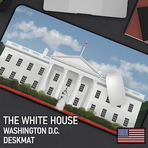 The White House Desk Mat USA Mousepad Washington D.C. Landmark Desk Pad White House Monument Office Decor