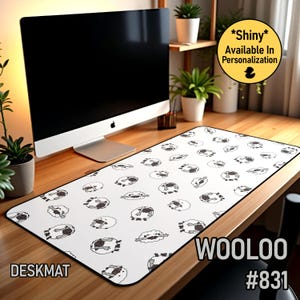 Wooloo skrivbordsmatta: Handritad TCG Gamer-lekmatta
