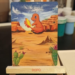 Carta Pokemon dipinta a mano Charmander