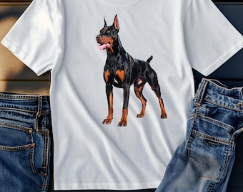 Doberman T-Shirt, Classic Fit 100% Cotton Tee for Dog Lovers