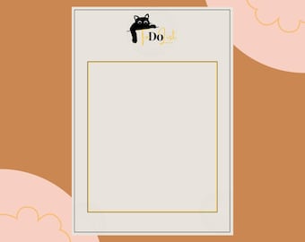 Cat Themed To Do List, To Do List, Cute Cat To Do List Planner, Printable To Do List Cat Note Page, Digital Print