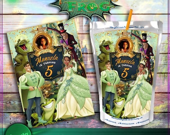 Princess Tiana Capri Sun Label: Birthday Party Favors (Digital Download)