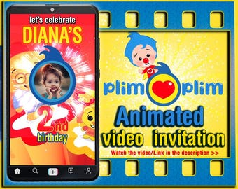 Plim Plim Animierte Geburtstags Video Einladung für Smartphones (Digital)