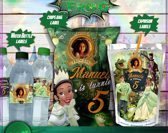 Princess Tiana Party Bundle - printable Party Bundle- chip bag - personalized Party Bundle