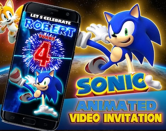 Sonic Birthday Party Invitation: Animated Video Invite (Digital)
