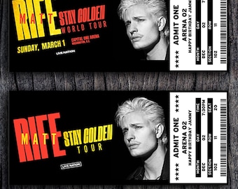 Personalisierte Matt Rife Ticket Goldene Tour 2026 | Personalisierte Live Stand Up Comedy Geschenk offenbaren | Souvenir Andenken | Digitales Ticket