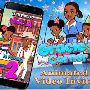 Gracies Corner Birthday Party Video Invitation (Digital)