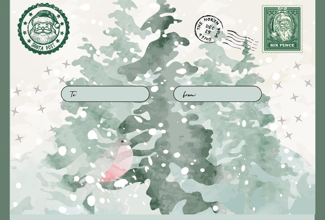 Printable Santa Claus Envelope, Letter From Santa Envelope, Santa ...