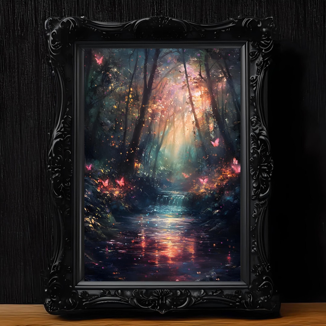 Enchanted Forest Art Print: Magical Woodland Landscape Wall Decor - Etsy