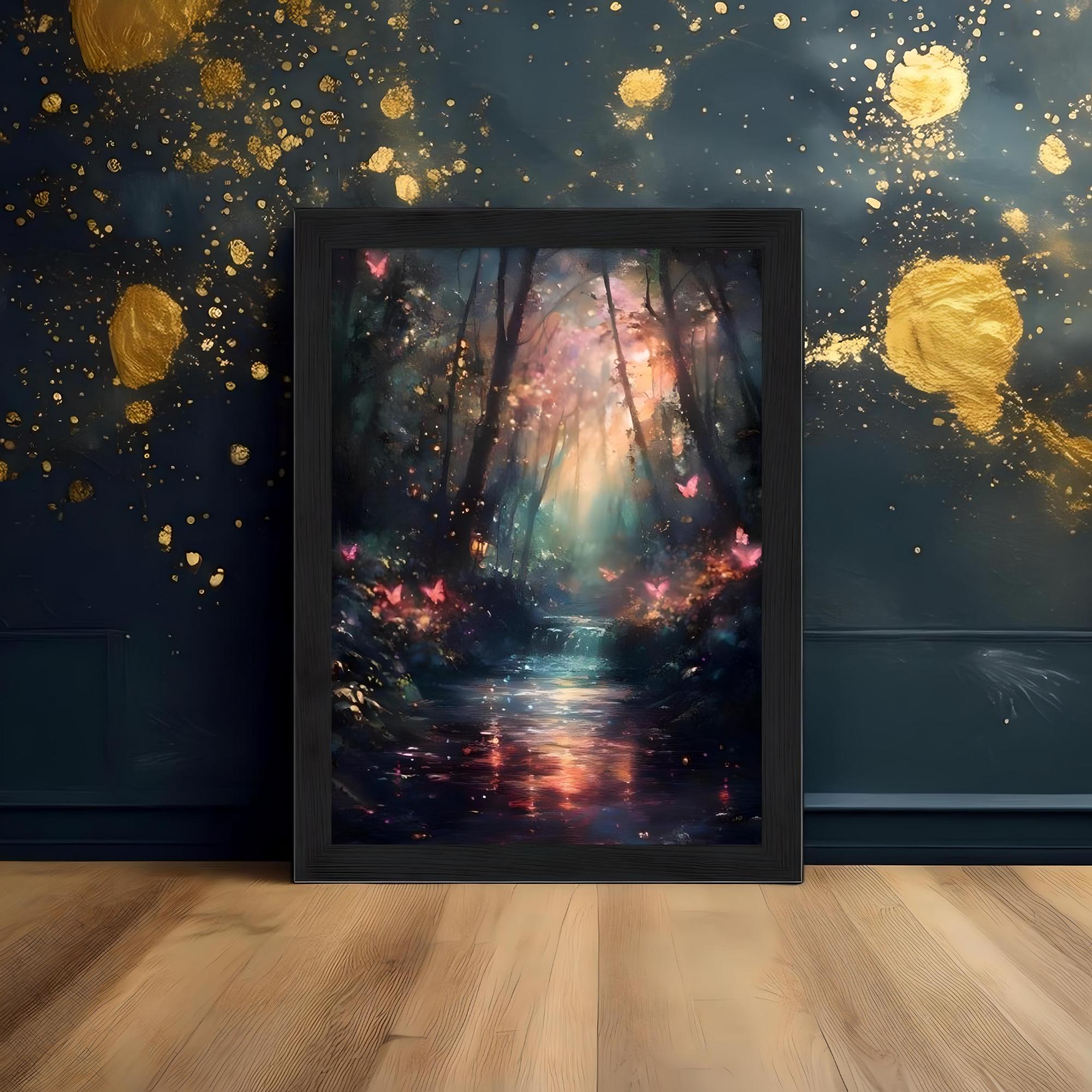 Enchanted Forest Art Print: Magical Woodland Landscape Wall Decor - Etsy