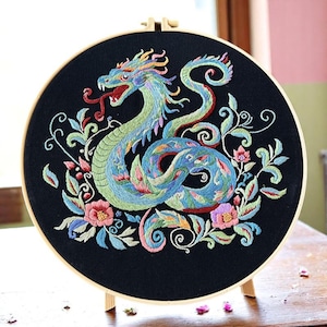 Dragons & Serpents Embroidery Kit | Learn Embroidery Kit | Cross Stitch Kit | Craft Gift | Needlepoint Kit | Creative Gift | Hobby Gift Set
