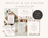 Complete Wedding Stationery Suite | Editable Invitation Bundle Floral