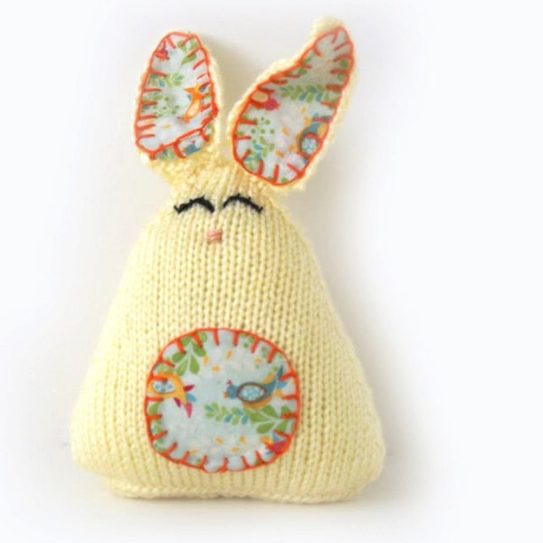 Knitted Yellow Easter Bunnies, Easter Toys