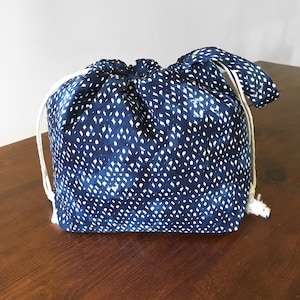 Navy Project Bag- Jumper Project Bags- Drawstring Bag- Canvas Bag- Crochet Project Bag- Canvas Tote Bag- Canvas Drawstring Bag- Makeup Bag