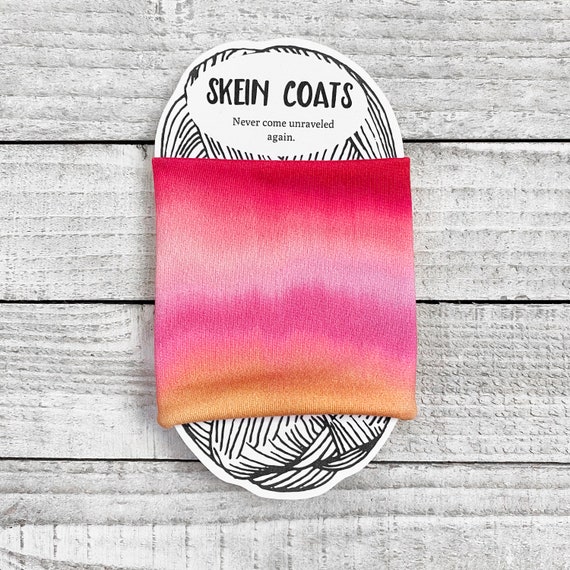 Mini Pink Ombre Skein Coat- Small Fabric Yarn Bowl- Mini Yarn Sleeve - Gift for Knitter- Crochet Accessories- Yarn Holder- Skein Coats