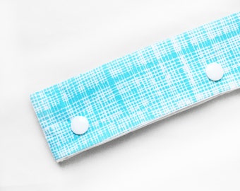 DPN Holder, Double Pointed Needle Holder, Aqua Geometric Knitting Needle Case