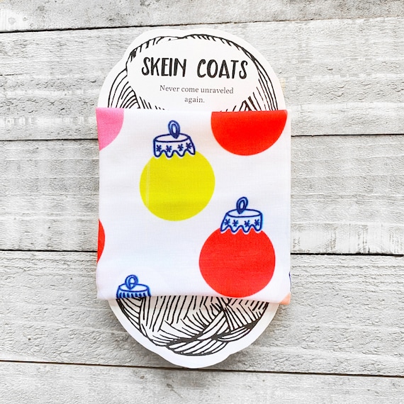 Mini Christmas Yarn Holder- Christmas Skein Coat- Fabric Yarn Cozy -50g Skein Coat- Gift for Crocheter- Holiday Knitting- Skein Coats