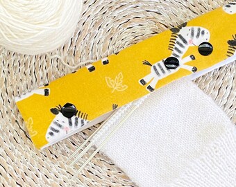 Zebra DPN Case, Flannel Double Pointed Needle Holder