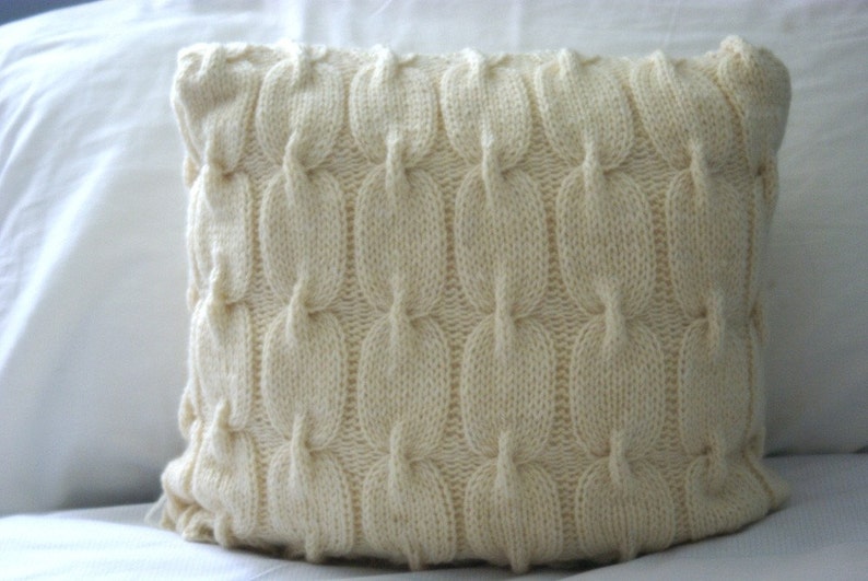 Chain Link Cable Knit Wool Pillow Sham Pattern Instant PDF Etsy
