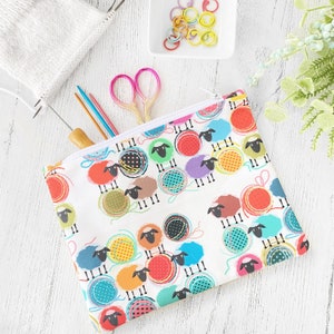 Sheep Pouch, Knitting Bag, Accessory Pouch, Gifts Under 20