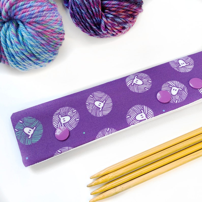 Purple Floral DPN Holder, DPN Cozy, Double Pointed Needle Holder, Gifts For Knitters, DPN Needle Holder