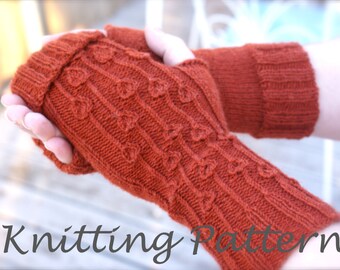 Allium Fingerless Gloves Knitting Pattern PDF