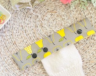 DPN Holder, Double Pointed Needle Holder, Yellow Pear Knitting Needle Case