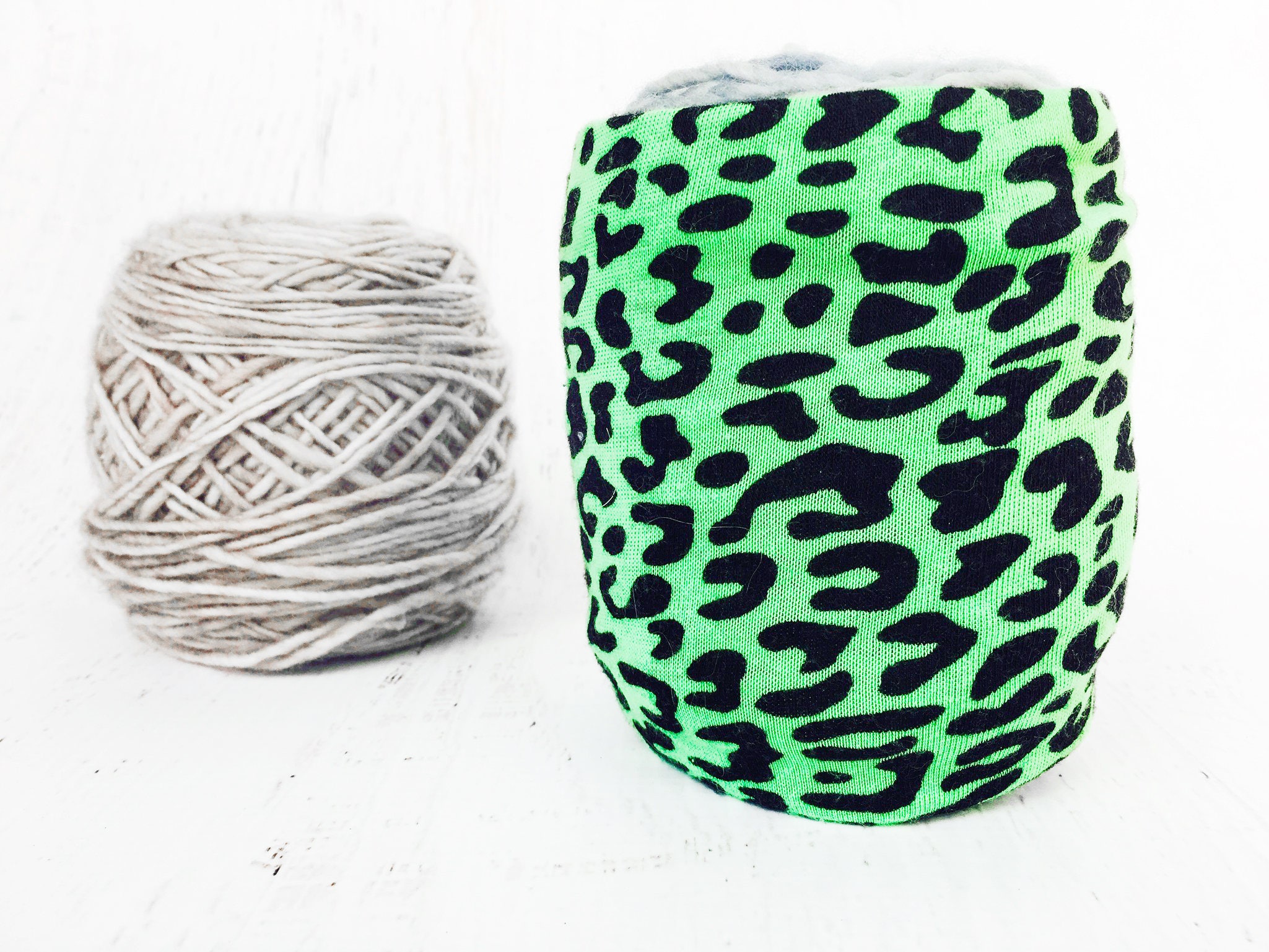 Green Leopard Yarn Cozy Yarn holder Yarn Organizer Yarn Etsy