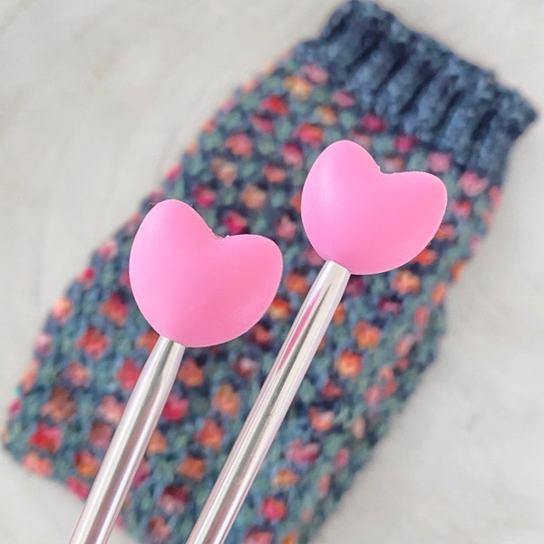 Heart Stitch Stoppers, Needle Hugger, Needle Stoppers, Knitting Accessories, Best Friend Gift, Sister Gift